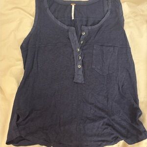 Women's Blue Sleeveless Top